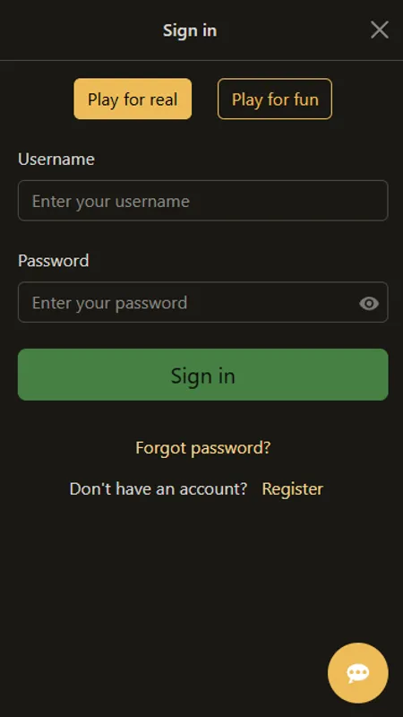 New Vegas login screen